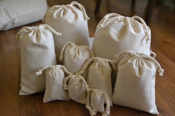 Size 5/"x7/" inches Natural Cotton Muslin bags *Eco-Friendly* Choose from QTY