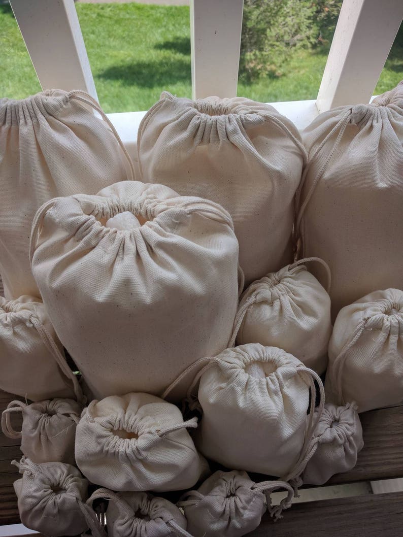 8 x 10 Cotton Canvas Double Drawstring Muslin Bag. Premium Etsy