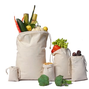 20 x 24 Inches 100% Cotton Muslin Bags, Reusable Double Drawstring Bags, Gift Bags, Craft Bags, Produce Bags, Wedding Favors & Dust Bags