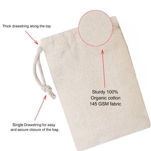 4 x 6 Inches 100% Cotton Single Drawstring Bags Bulk – Eco-Friendly Favor Pouches for Parties, Tea, Soaps, Herbs, Gifts, Dust & Coin Bags