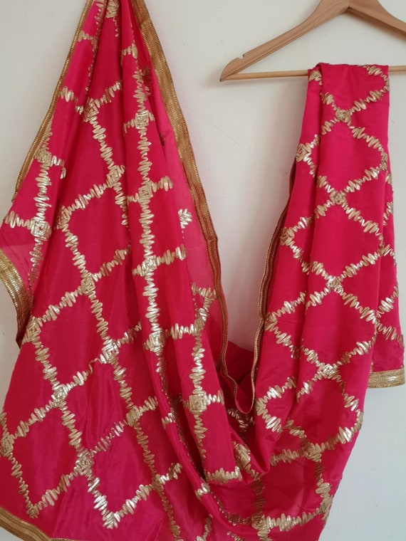 red gota patti suit
