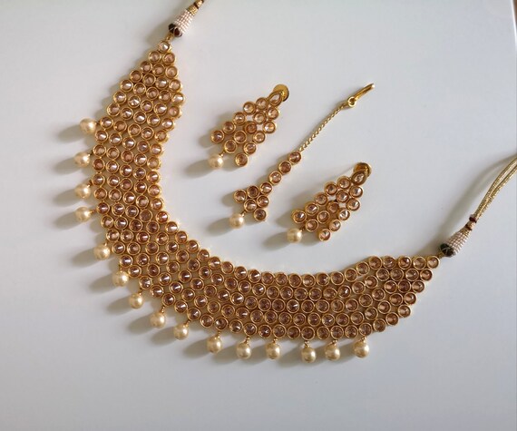 Polki Stones Bridal Choker Party 