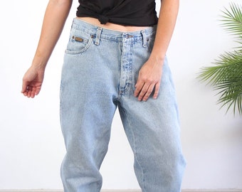 Vintage 90s relaxed fit jeans, 90s oversized baggy jeans, Vintage boyfriend jeans with straight leg, 1990s grunge loose fit jeans, 35" waist