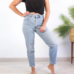 Jeans mamma vintage anni '90 a vita alta, jeans vintage alla caviglia a vita alta, jeans vintage con gamba affusolata mamma, jeans fidanzata anni '80 e '90 per donne, 28", M