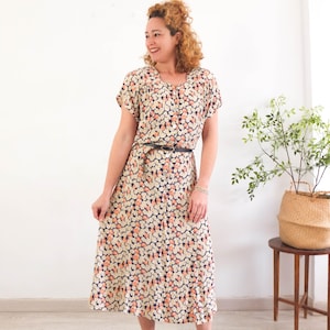 Vintage 90s plus size floral button down dress, 90s floral maxi dress, Vintage blue floral grunge dress, Summer day dress size L XL