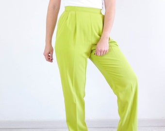 Lime green trousers ladies Clearance