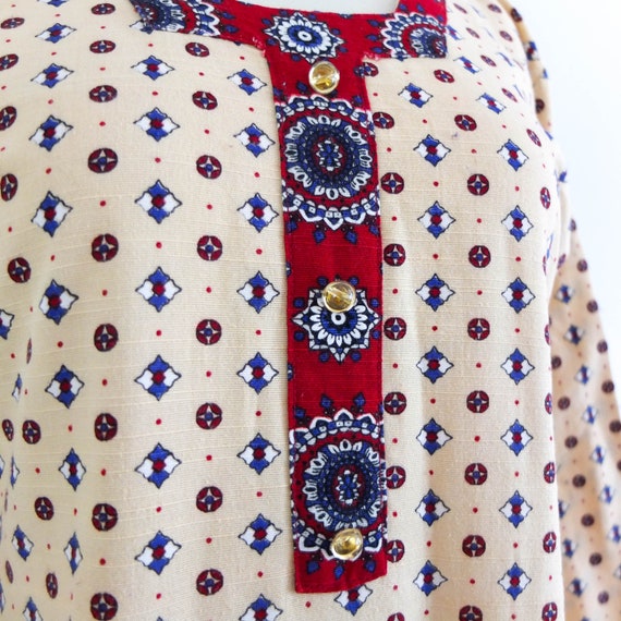 Vintage boho indian tunic dress, Vintage long sle… - image 9