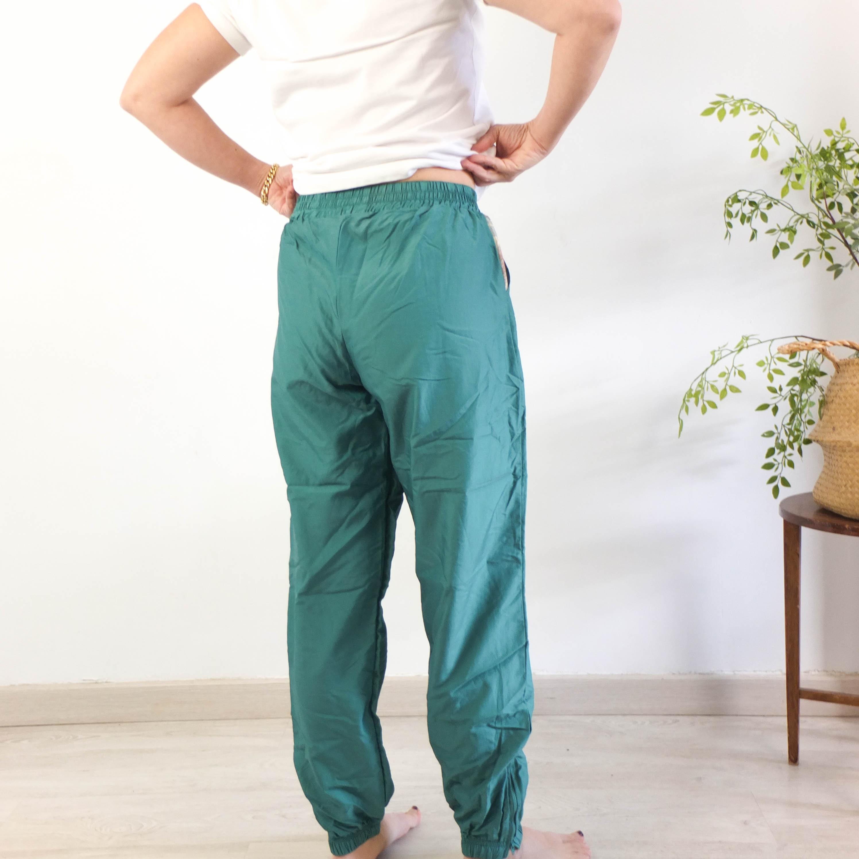 Vintage 90s Green Track Pants, Vintage Retro Sport Windbreaker