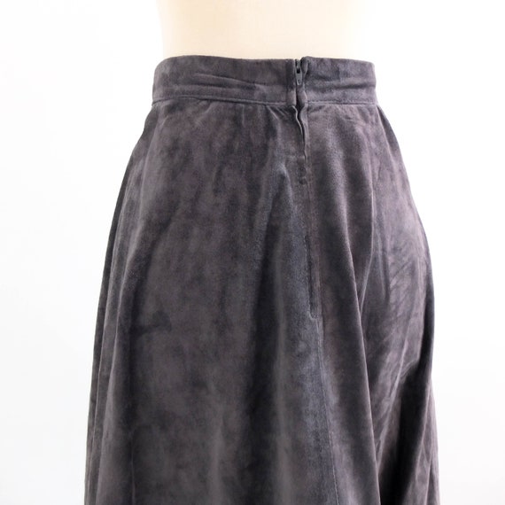 Vintage 80s plus size black leather skirt, Vintag… - image 7