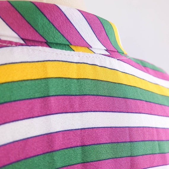 Vintage 80s summer striped dress short sleeve, Vi… - image 9