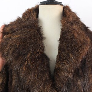 Vintage 80s brown long fur coat, Vintage Real fur coat for women, 80s warm winter fur coat, Luxury 1980s fur coat size Medium Large image 6