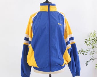 Vintage trainingspak met kleurvlakken uit de jaren 90, retro trainingspak Poly, oversized trainingssweater en broek jaren 90, vintage hiphoptrainingspak, ml