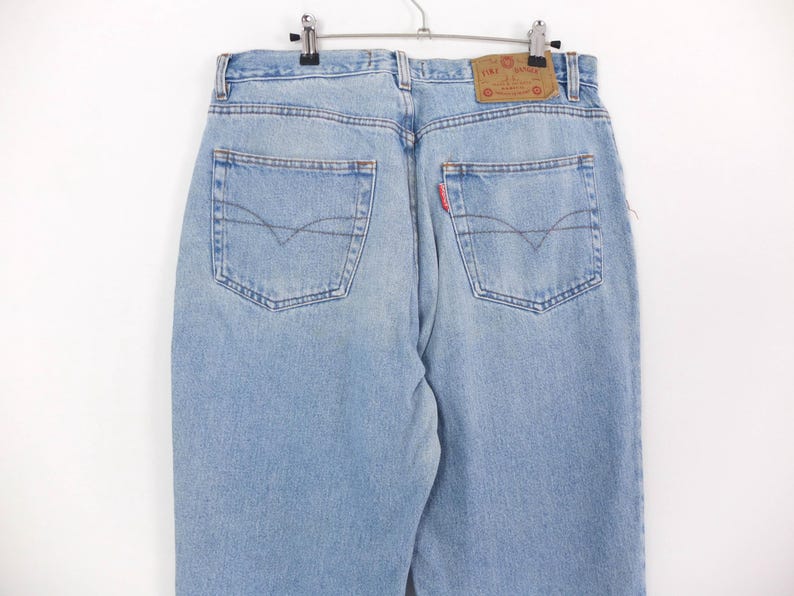 Calça jeans boyfriend vintage dos anos 90, perna reta, tamanho M, calça jeans larga estilo hip hop vintage dos anos 90, unissex, tamanho M - G imagem 8