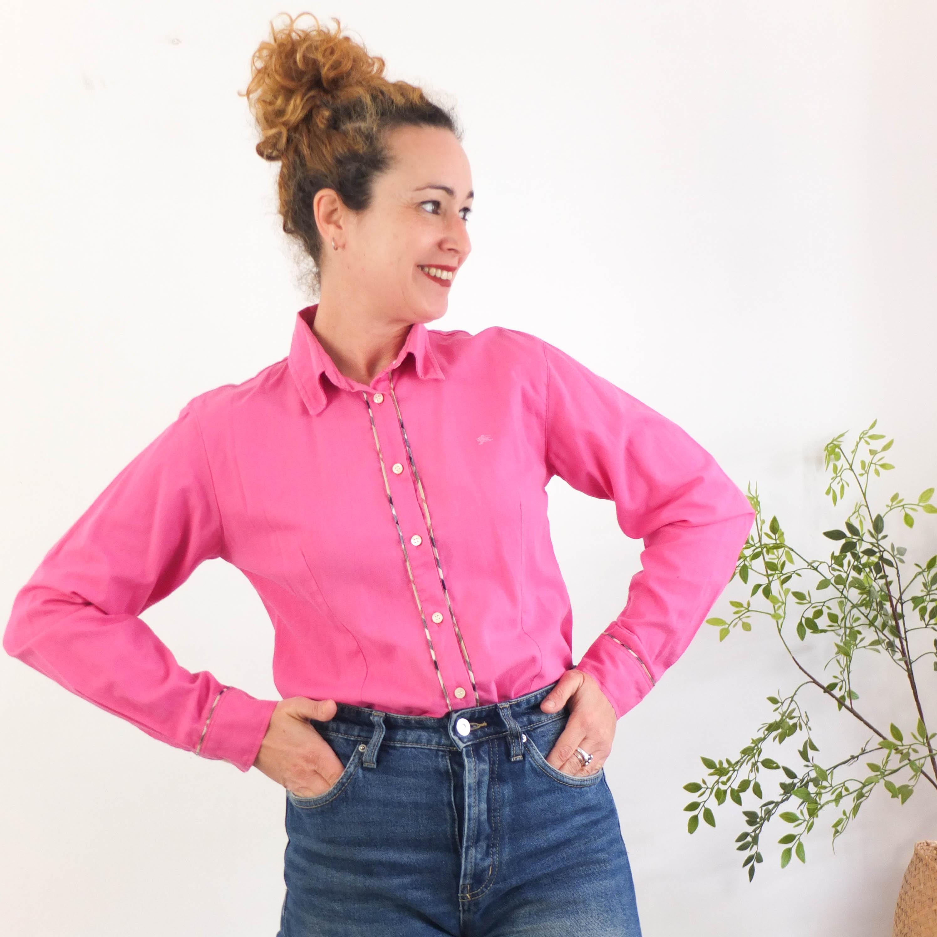 Vintage 90s Burberry Shirt Women, 1990s Burberry London Nova