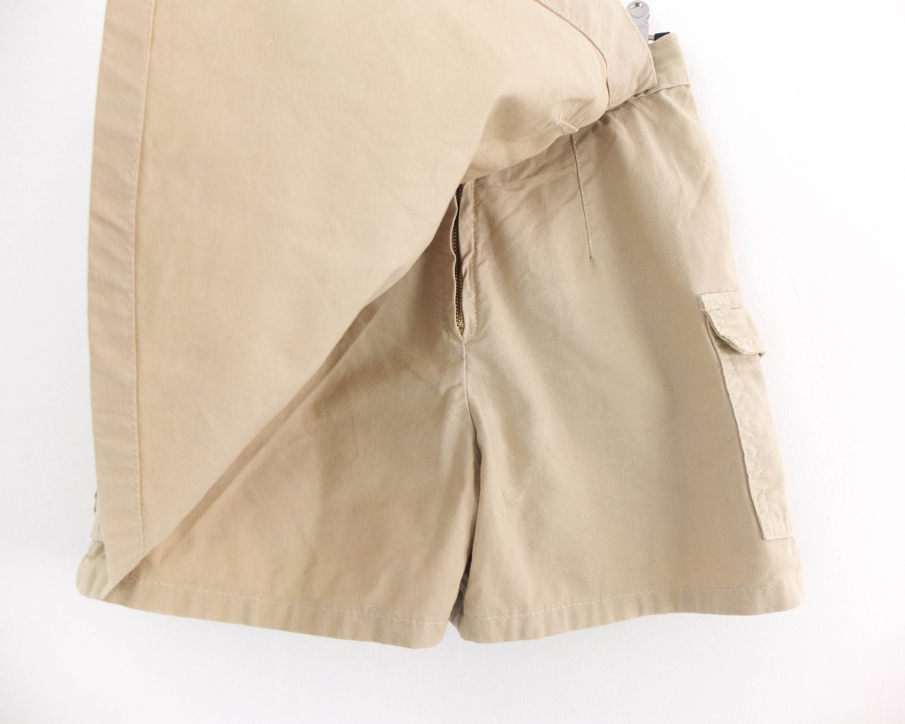 Vintage 90s Beige Cargo Skorts Shorts, 90s Y2K Utility