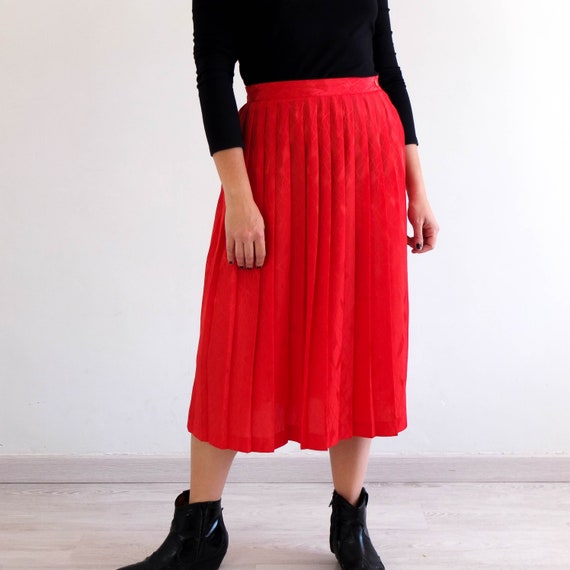 80s vintage skirt Royal blue Pleated sheer skirt Elastic band skirt Casual skirt Minimalist sheer skirt Midi skirt Streetwear