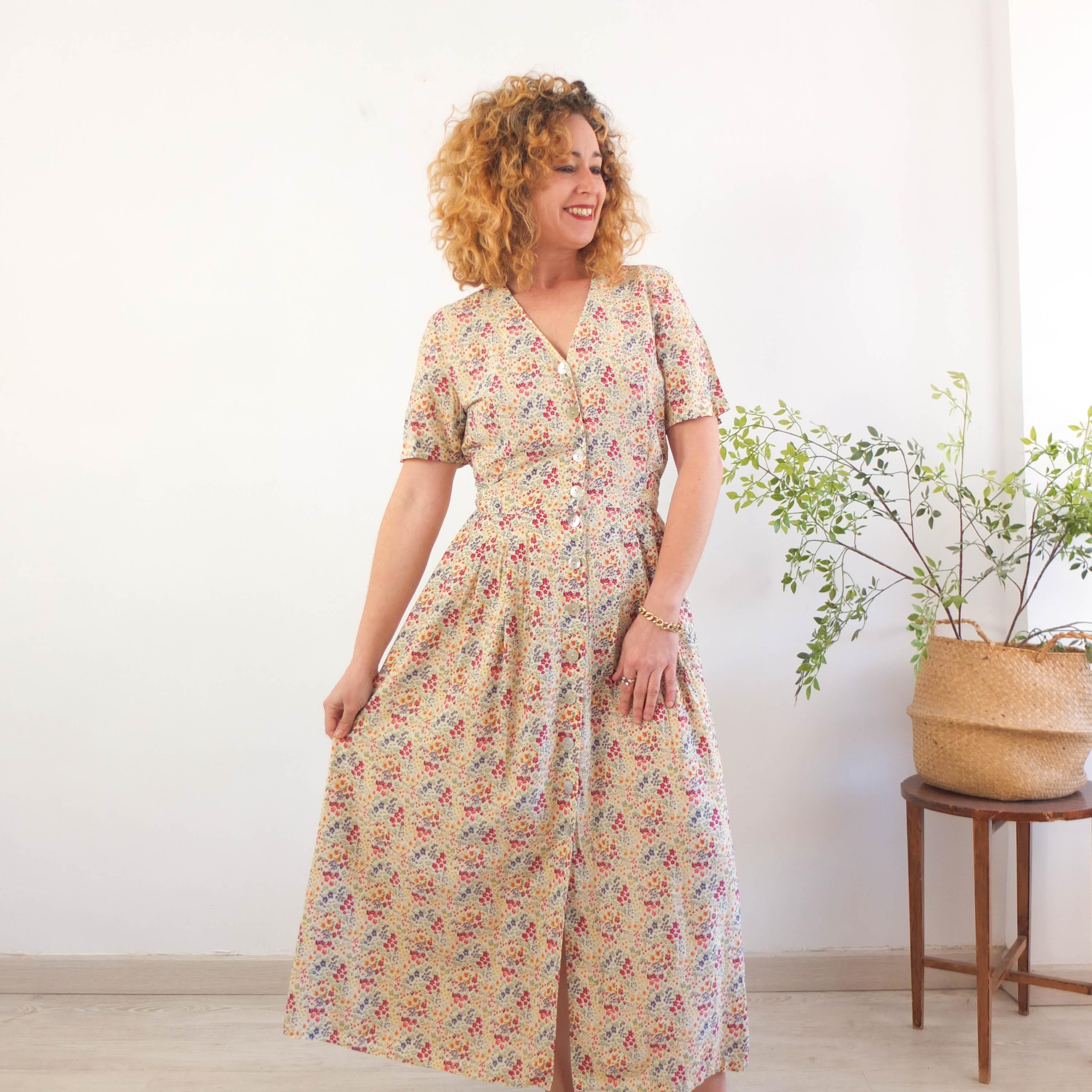 Buy 90s Button up Maxi Dress Online In India