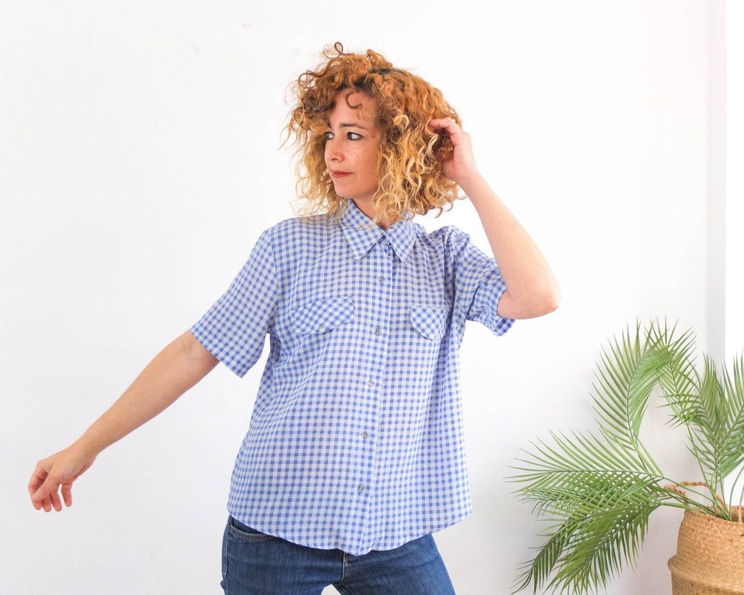 トップス Kitty gingham check ribbon tie blouse BL The Ivy Bow | The Fitted-Style Shirt with a Detachable Bow