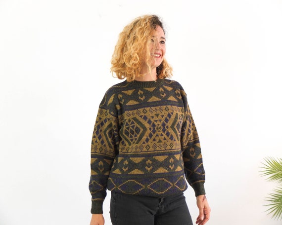 Vintage Oversized Cosby Sweater 90s Wool Sweater Women and - Etsy Israel
