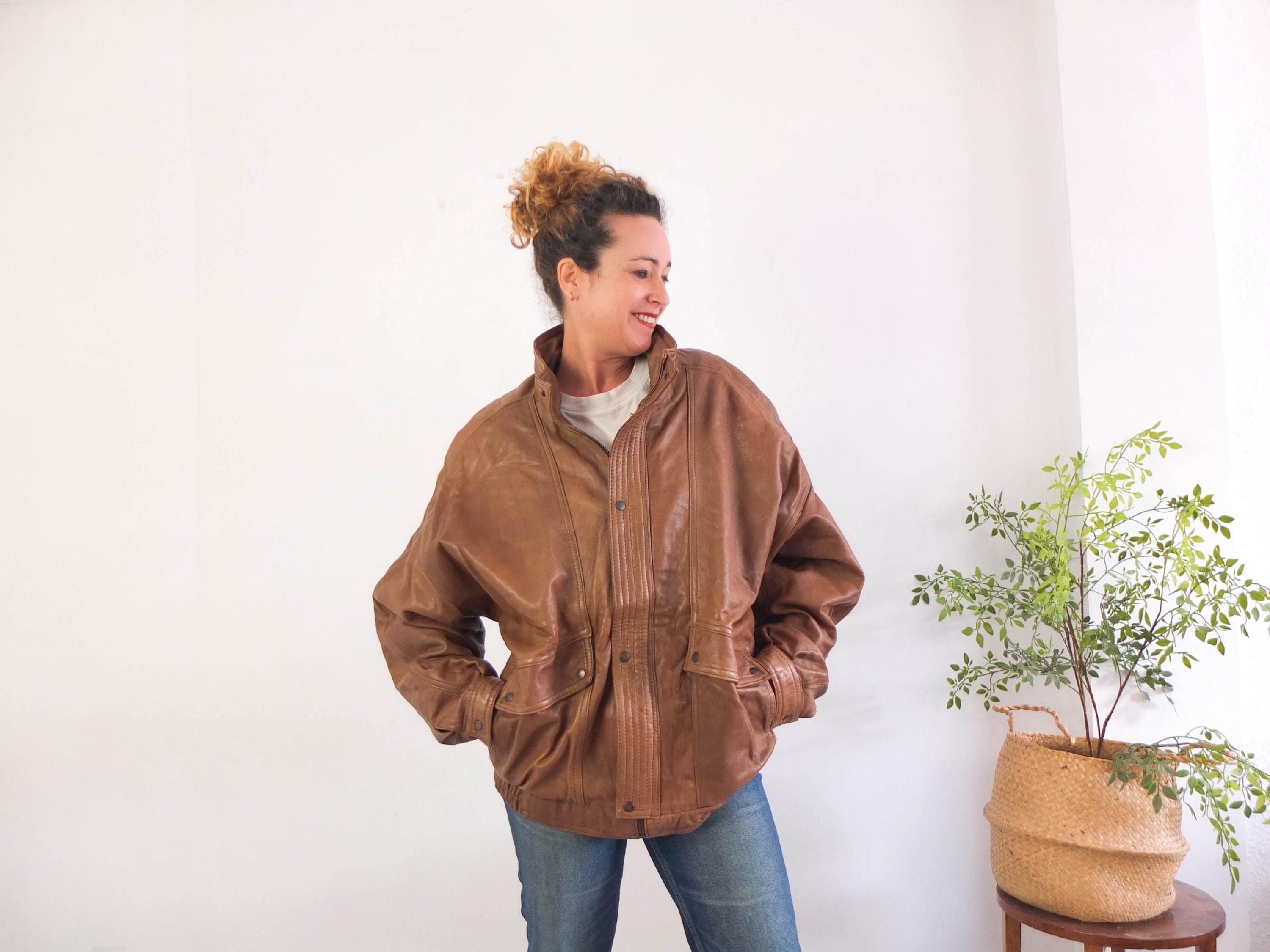 ジャケット・アウター 90s A-2 real leather bomber jacket old L Vintage Leather Jackets | ThriftTale