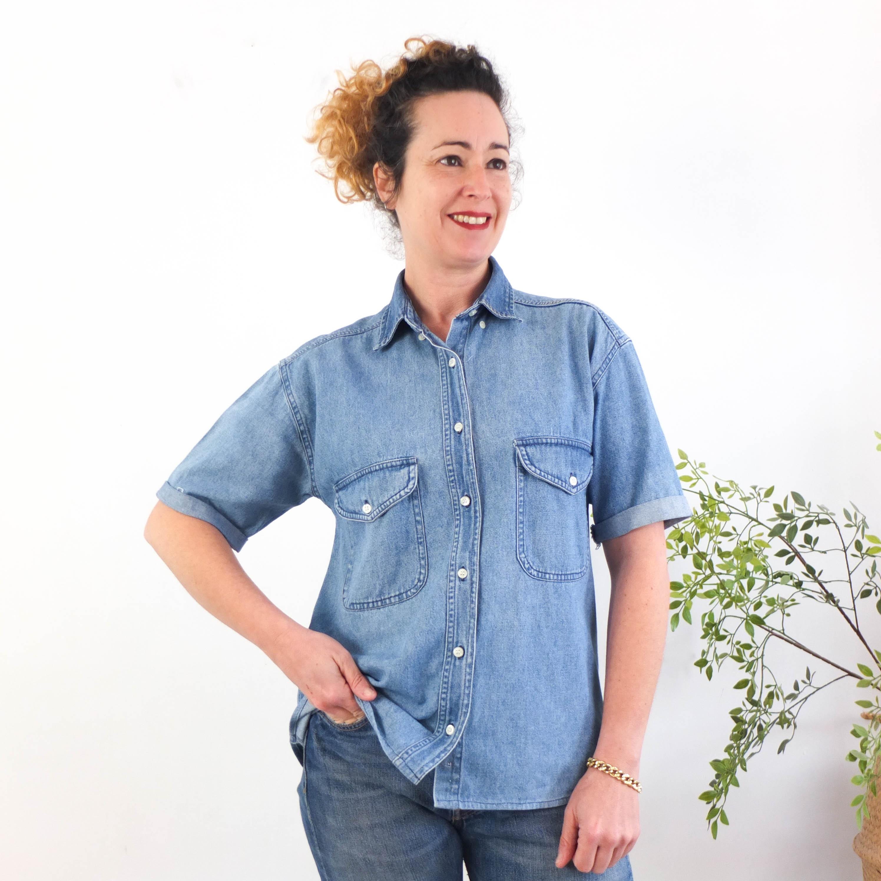 Camicia Donna In Denim Blu – Jeans Classica Aderente, Taglie 4-14 - Foto 6