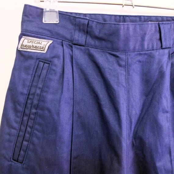 Vintage 80s navy blue cotton trousers, 80s stirru… - image 8