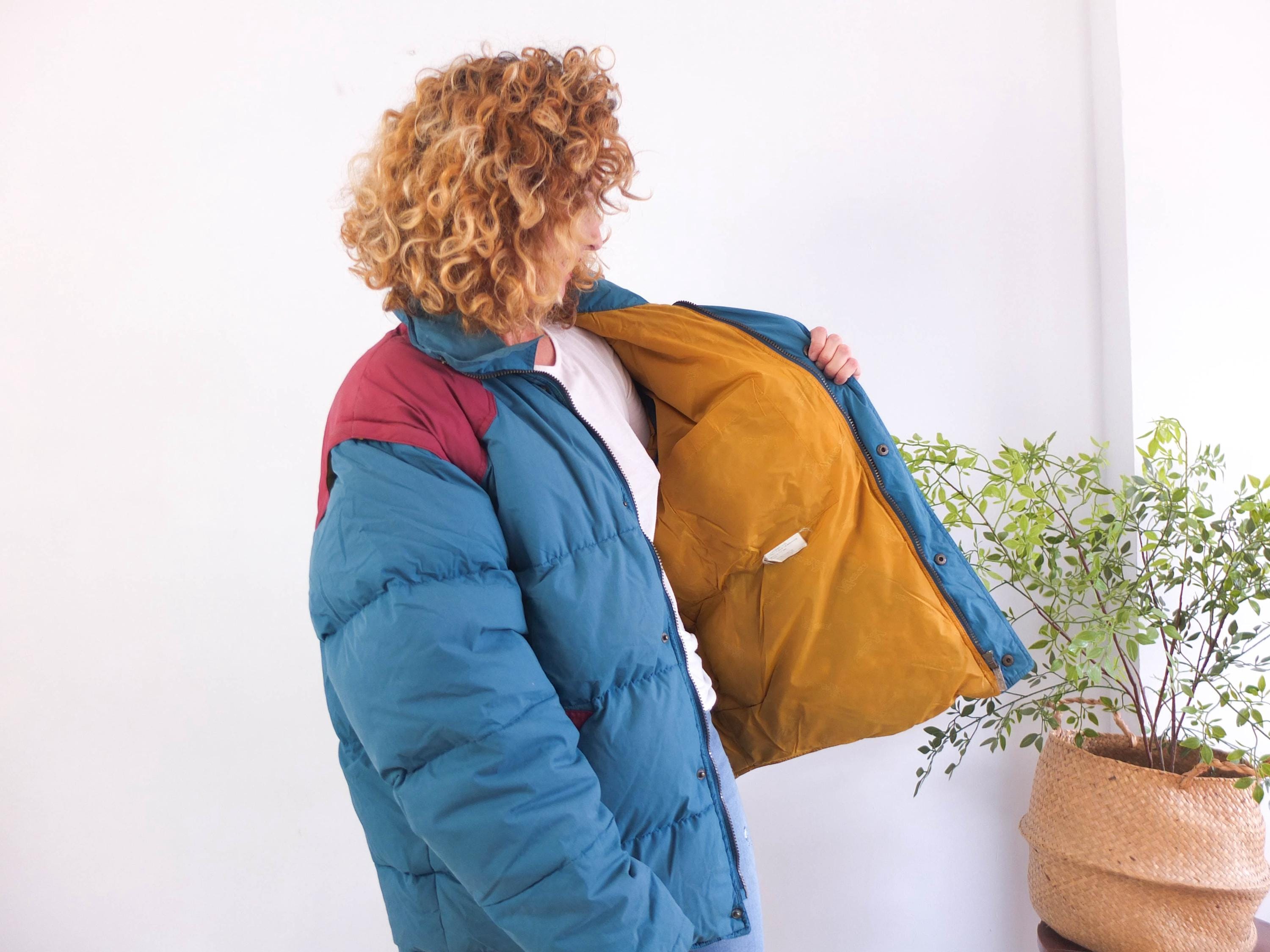 Vintage 90s Crop Puffer Jacket, 1990s Color Block Ski Puffer 
