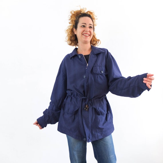 Vintage Navy Blue Utility Jacket for 