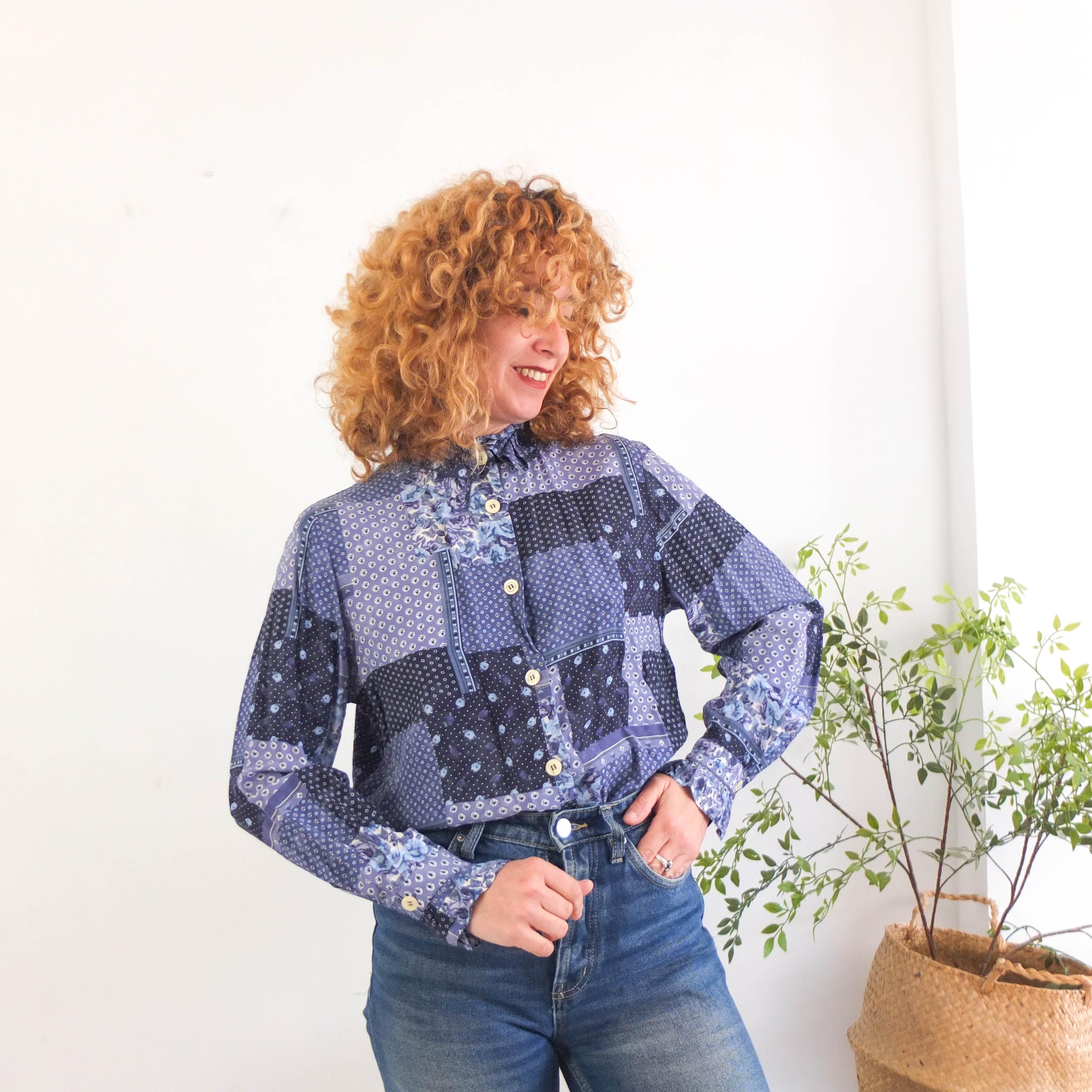 Denim blouse korte mouw | breeze blauw | XS | 264797-breeze blauw-XS
