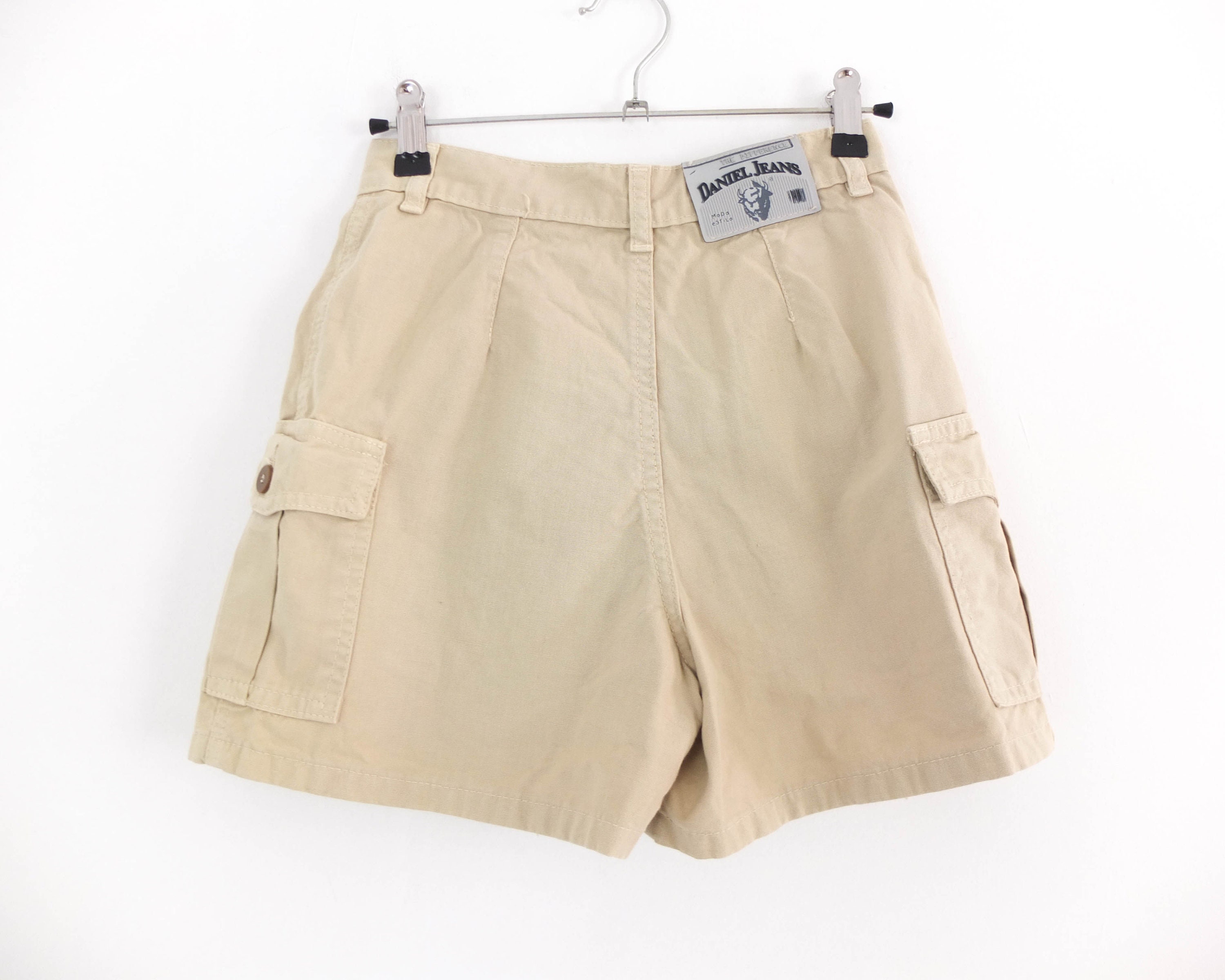Vintage 90s Beige Cargo Skorts Shorts, 90s Y2K Utility