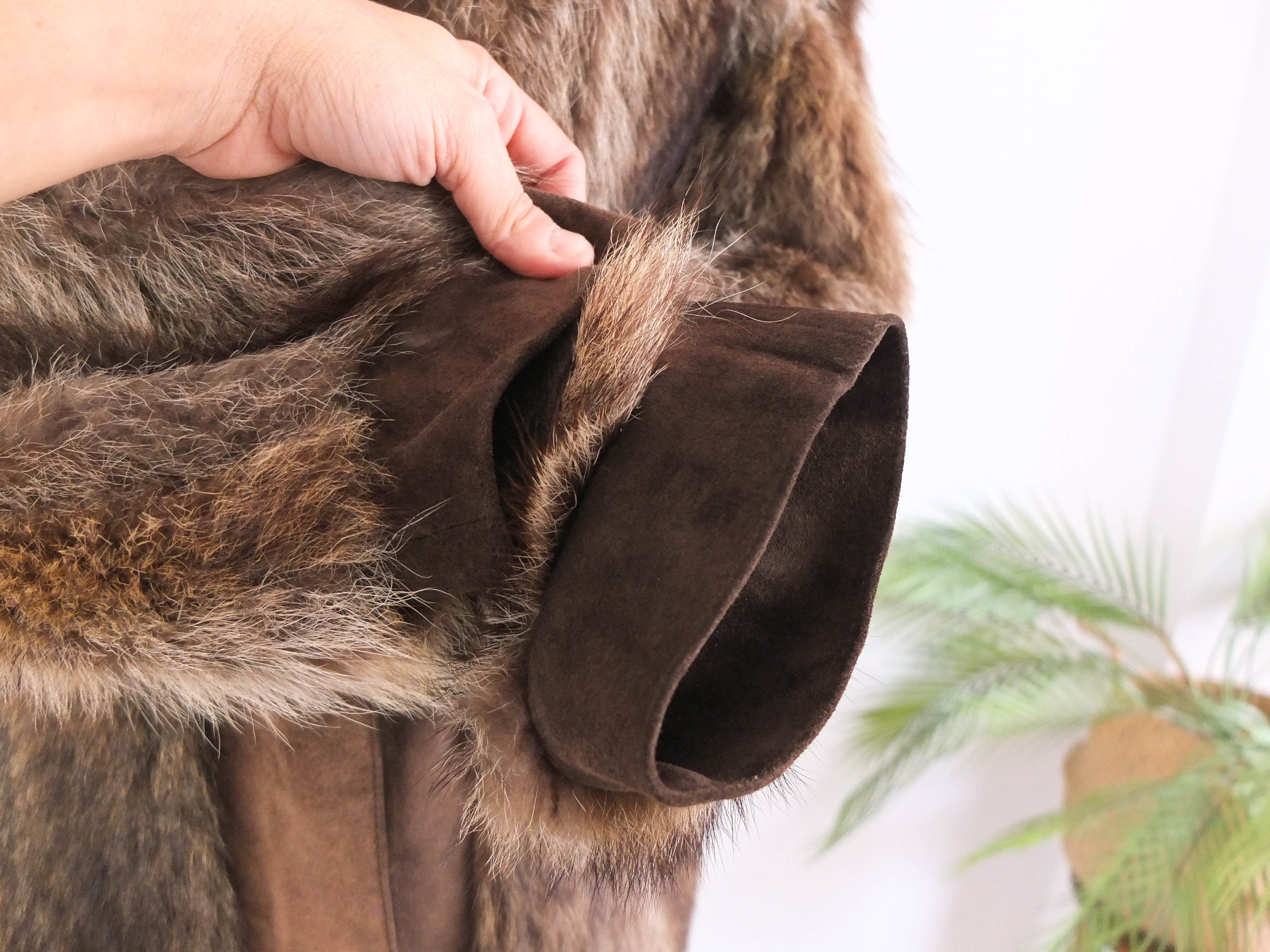 ヴィンテージ80年代本革＆ファーコートレディース、80年代オーバー