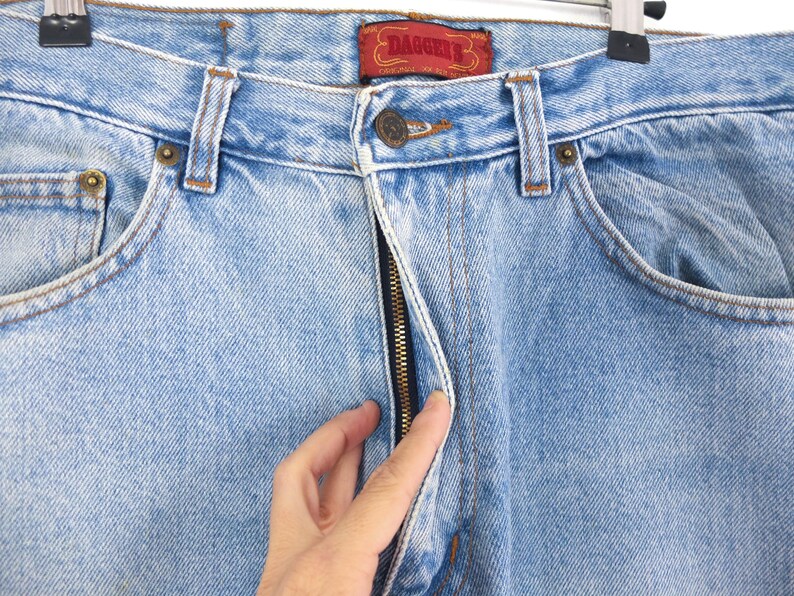 Calça jeans boyfriend vintage dos anos 90, perna reta, tamanho M, calça jeans larga estilo hip hop vintage dos anos 90, unissex, tamanho M - G imagem 7