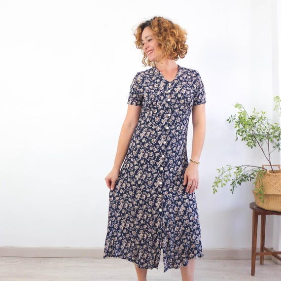 90s button up dress 90s Maroon Lace Babydoll Button Up Maxi Dress – Soapbox Vintage main image 0