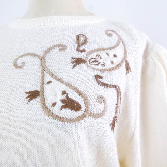 Vintage 80s white mohair sweater by Escada, 80s f… - image 6