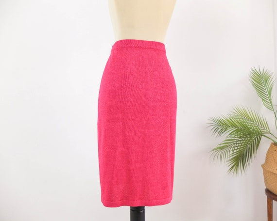 Vintage 80s Pink Knit High Waist Skirt 80s Midi Pencil Knit Skirt Vintage Retro Sweater Skirt Vintage Pink Knitted Skirt Plus Size L XL Etsy