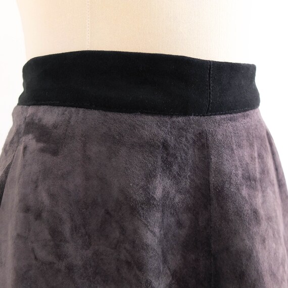 Vintage 80s plus size black leather skirt, Vintag… - image 6
