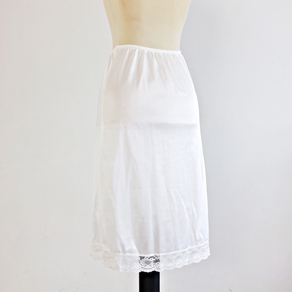 Vintage White Lace Slip Skirt Lace ...