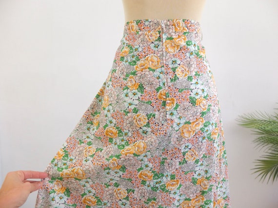 【8/17まで値下げ】70s flower pattern long skirt lucky-vintage-seattle-70s-