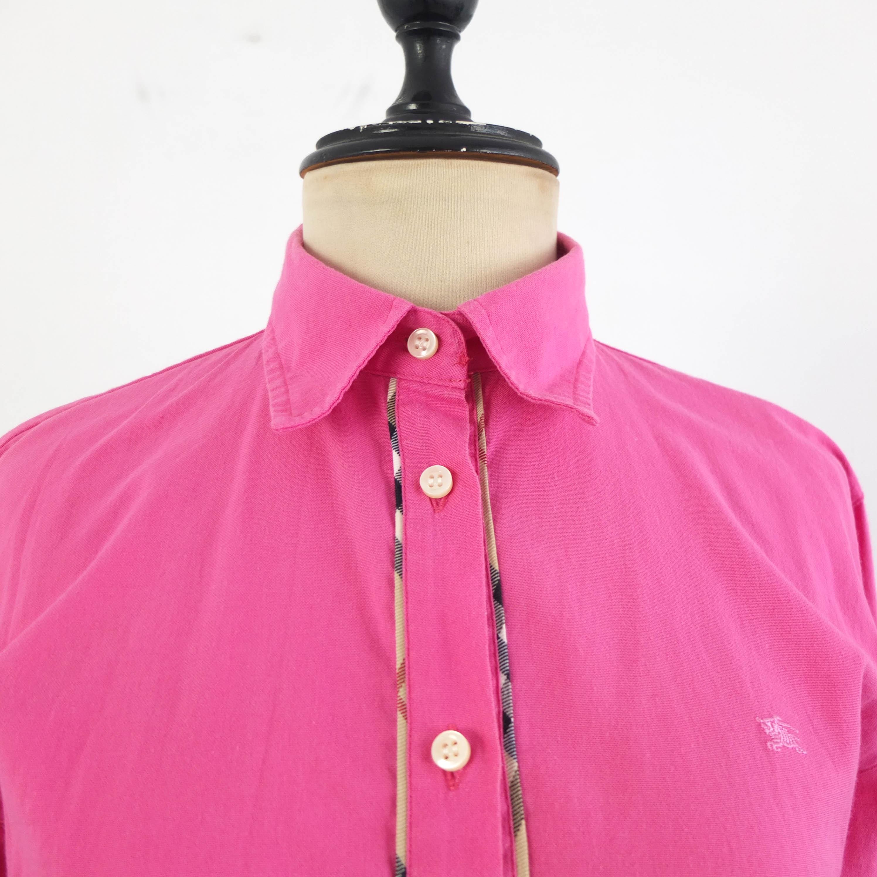 90s Burberry's open collar shirt y2k