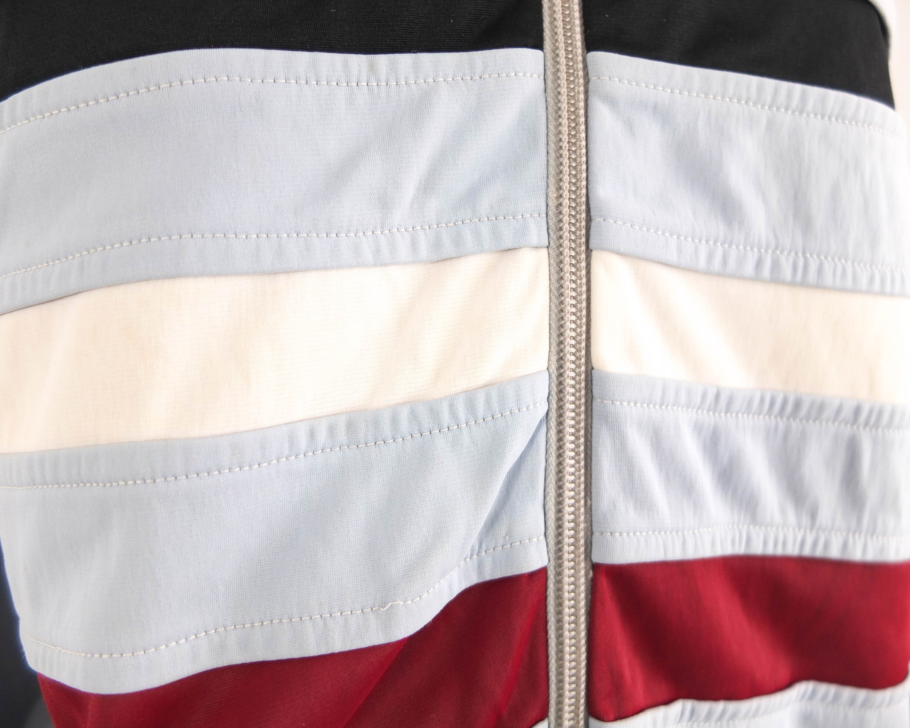 Vintage 80s Retro Striped Track Jacket, Vintage Color Block