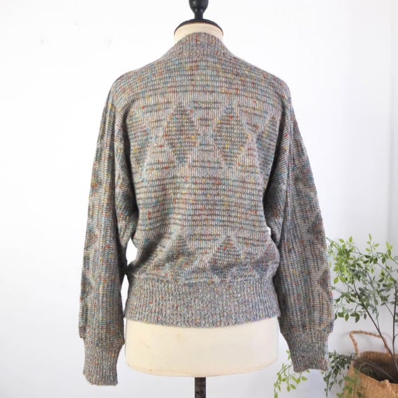 Vintage 80s Retro Knit Sweater Women, 80s Wool Batwing Sleeve