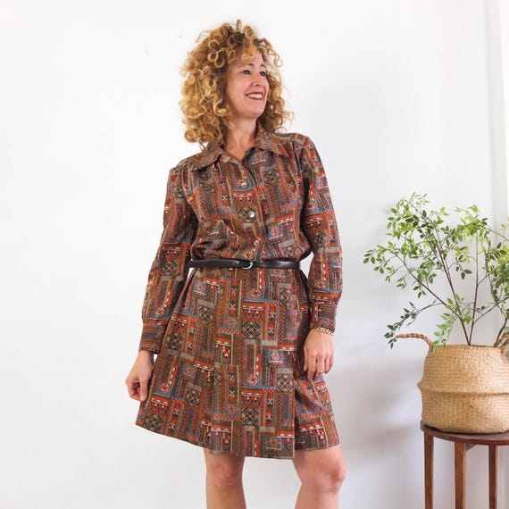 aztec print long sleeve dress long sleeve aztec dress Soul Of Sita Rose Pink Aztec Print Satin Button Through Maxi Dress
