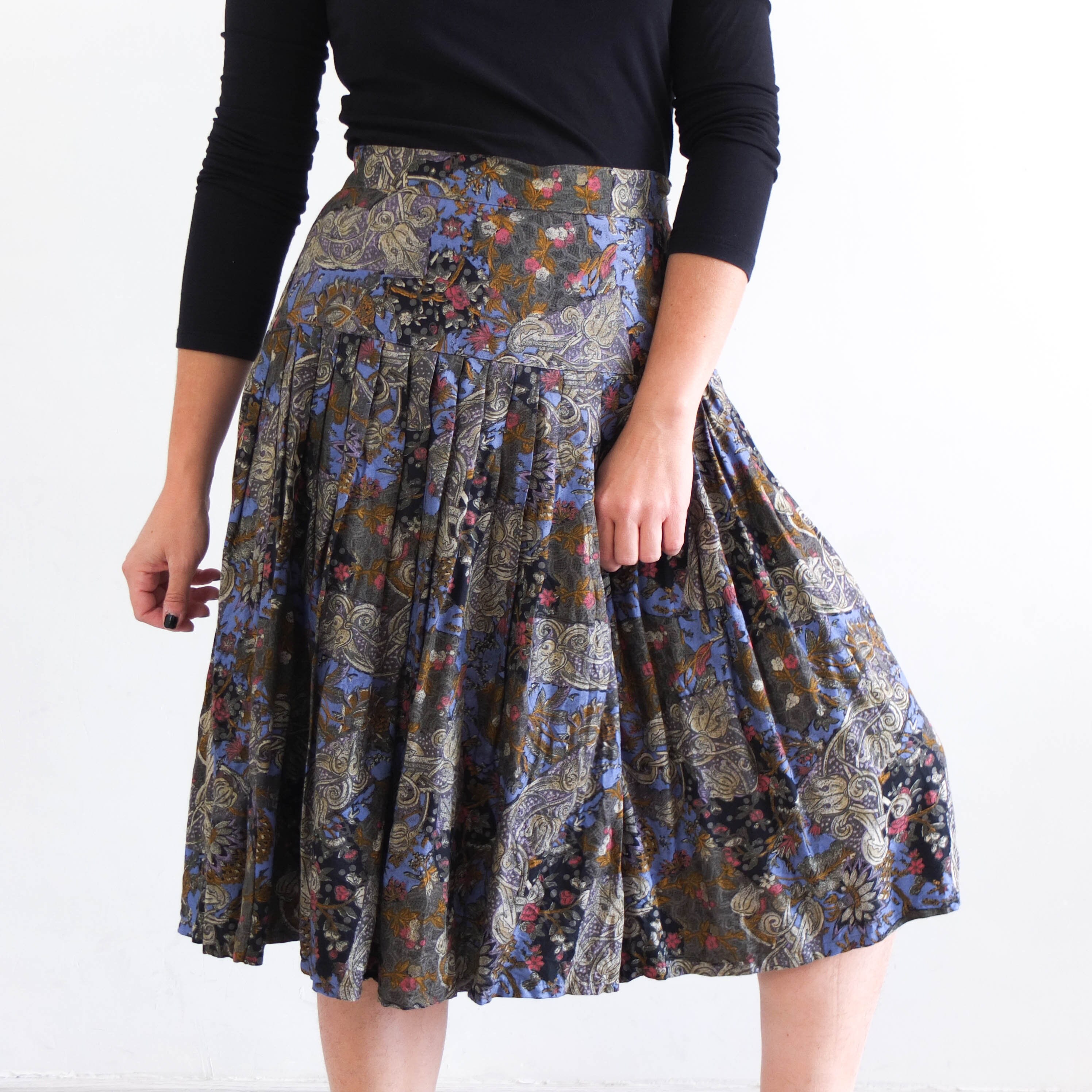 Paisley Print Skirt - Etsy