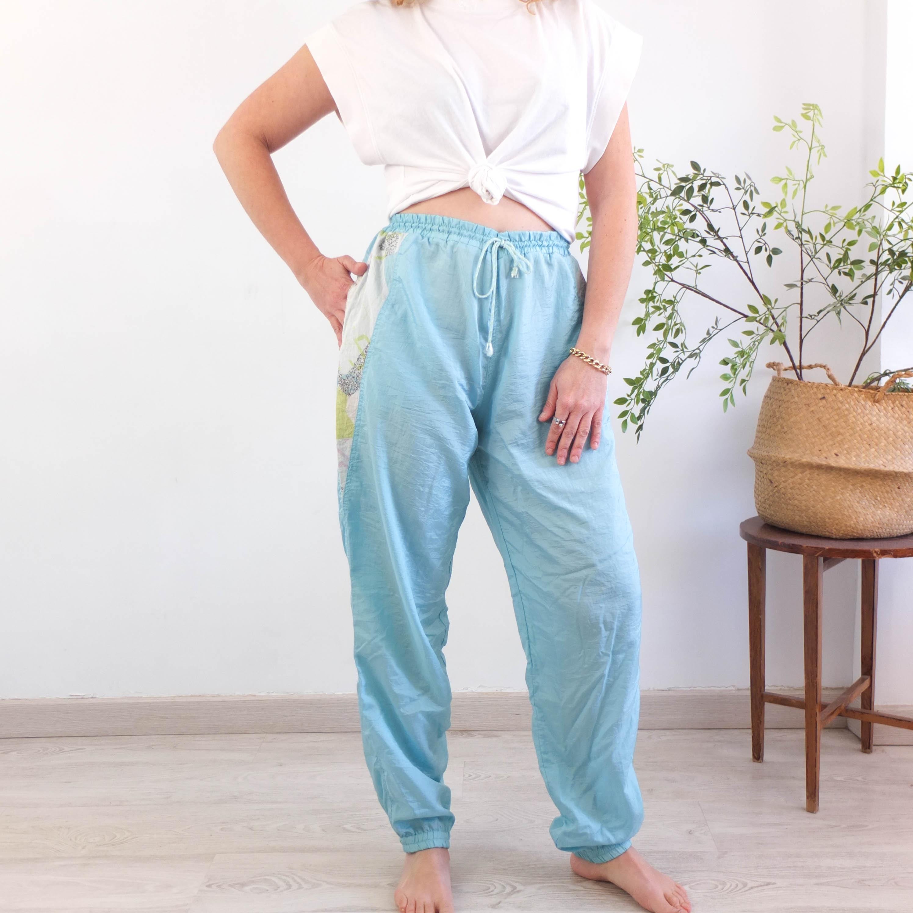 Vintage 90s Color Block Track Pants, Vintage Retro Sport Oversized