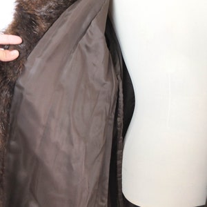 Vintage 80s brown long fur coat, Vintage Real fur coat for women, 80s warm winter fur coat, Luxury 1980s fur coat size Medium Large image 9