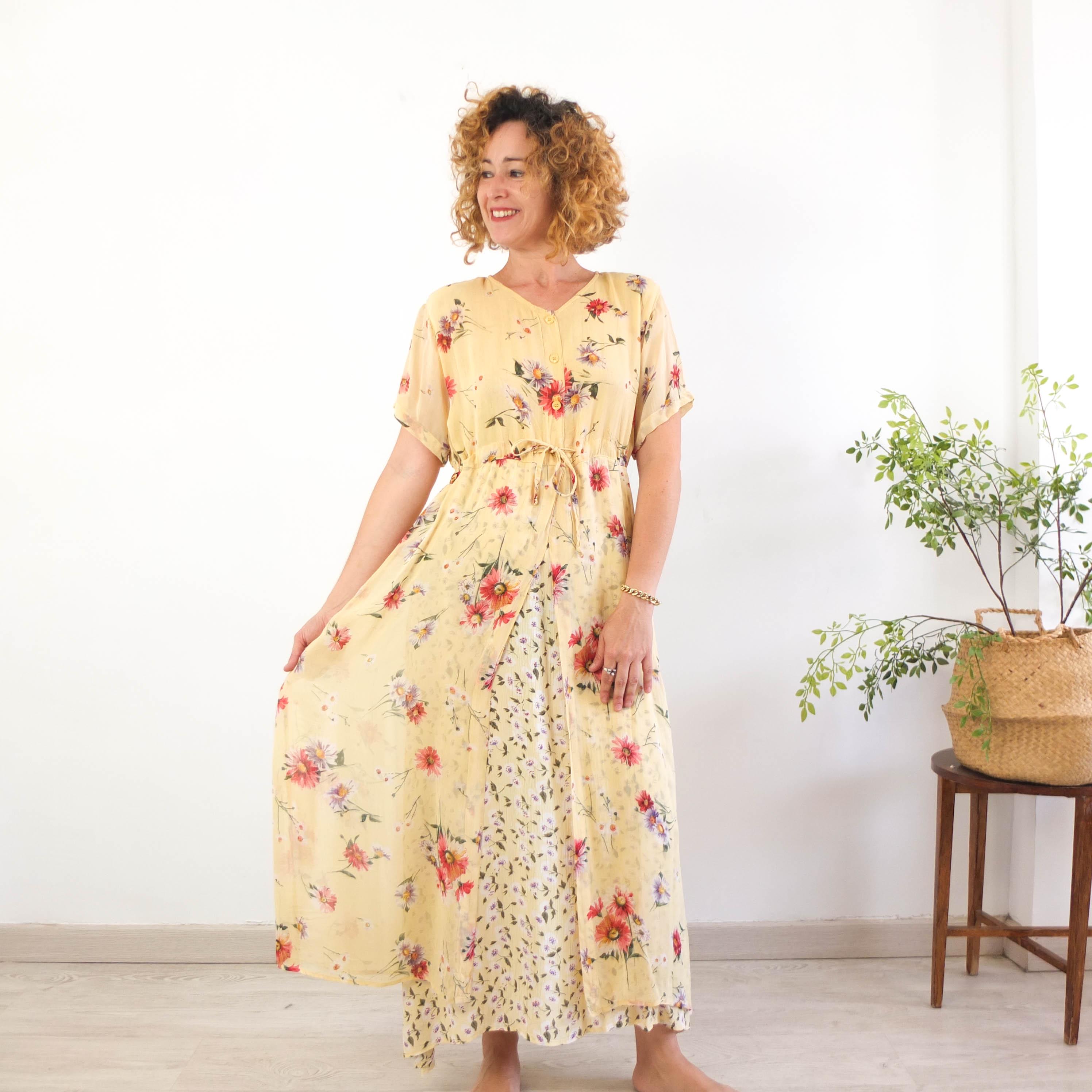 90s button up dress Vintage Pink & Cream Floral Midi Vintage 1990s Scarlet Beige Corduroy Collared Short Sleeve Dress Button up Dress 90s -