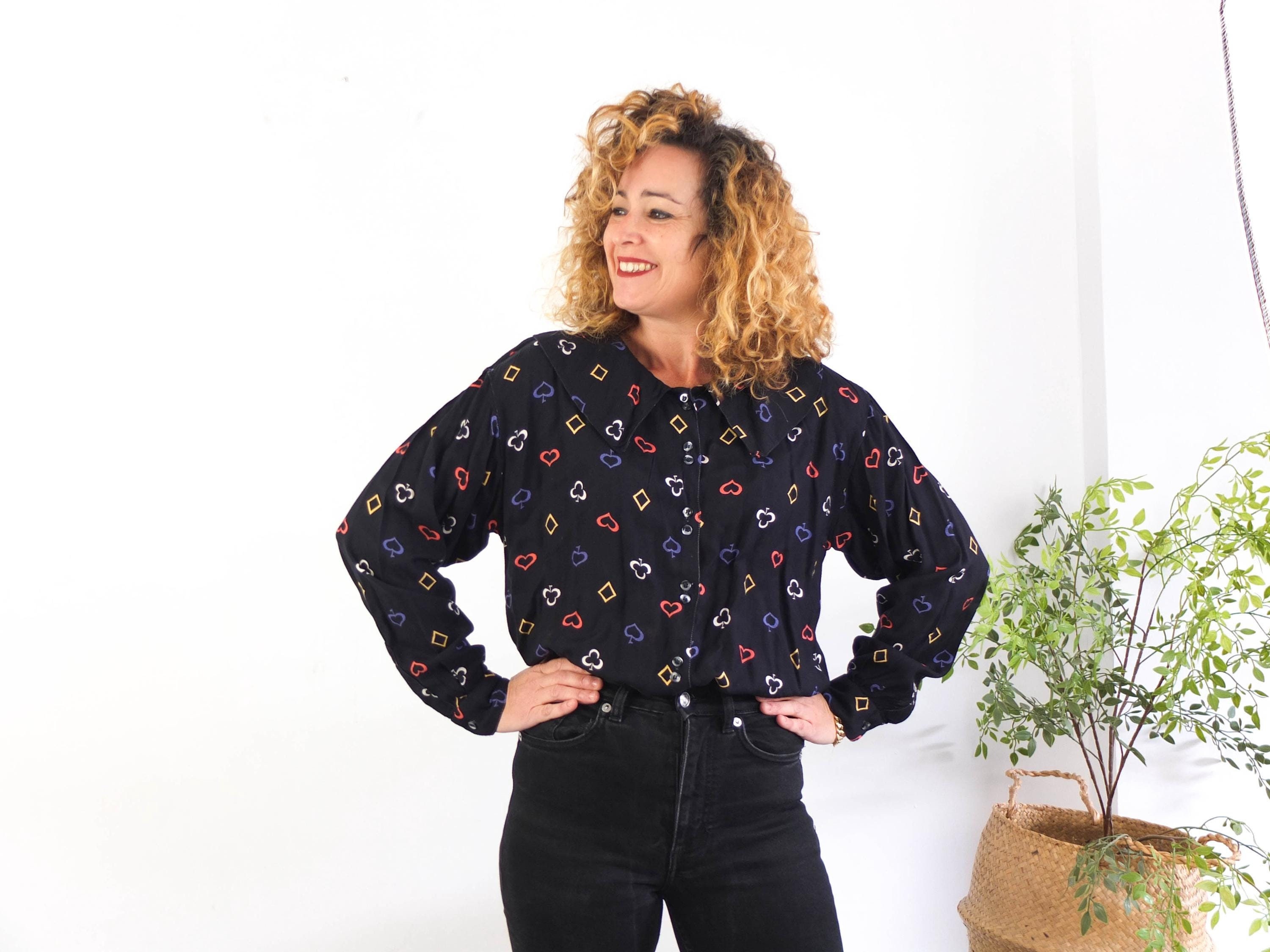Big Collar Blouse Vintage - Etsy Big Collar Blouse Vintage - Etsy
