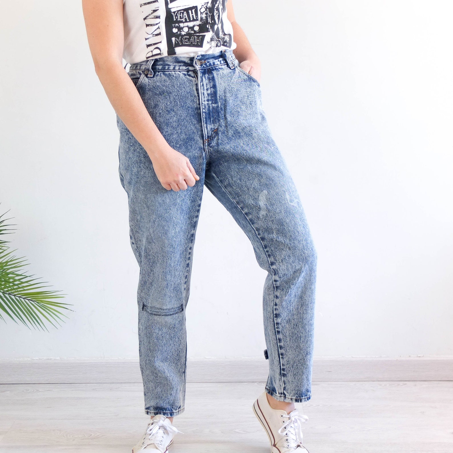 Vintage 80s high waisted baggy jeans Vintage 80s women mom | Etsy