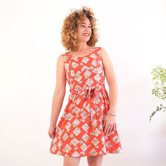 green emerald velvet dress Vintage Chambray Floral Print House Dress See full description / Blue