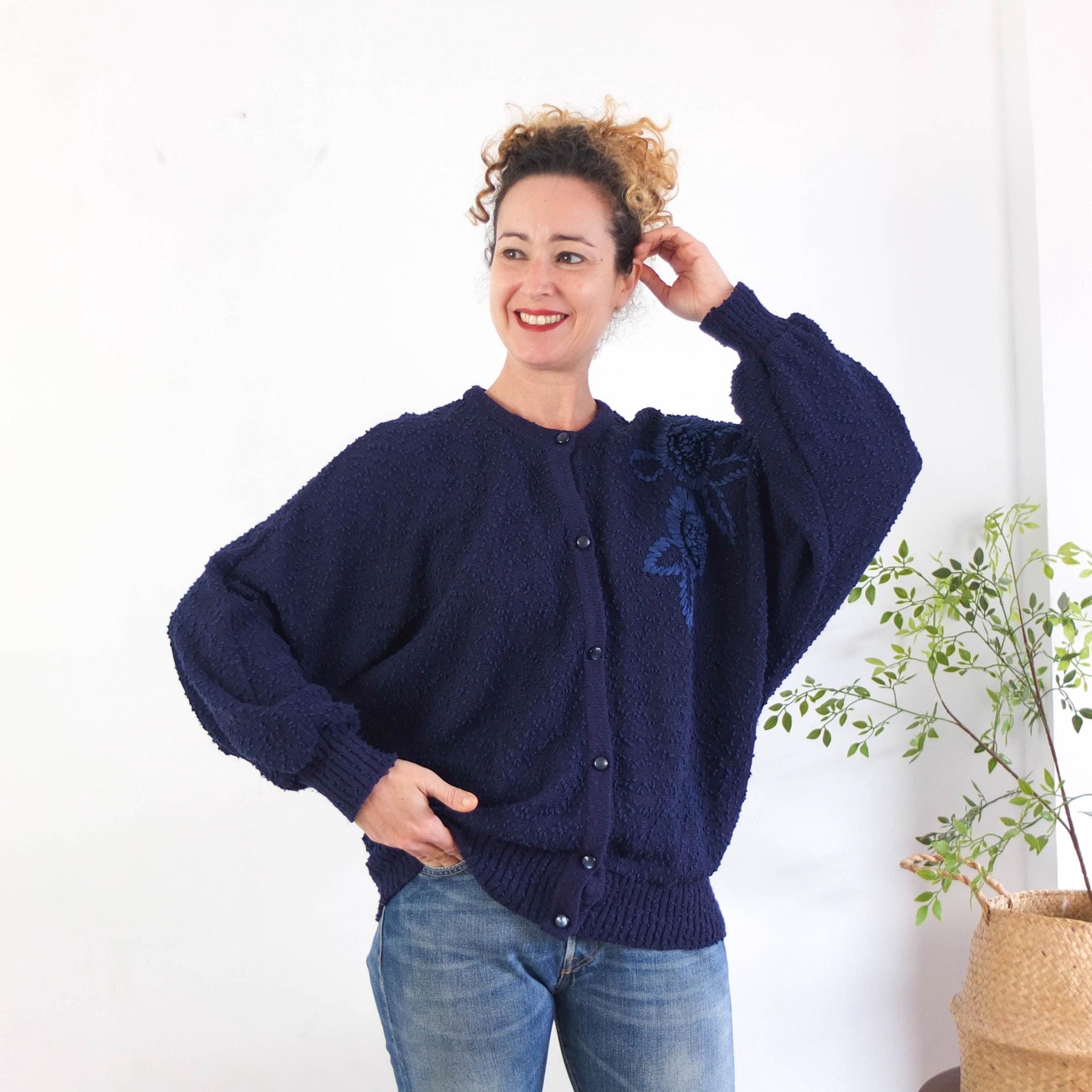 【1980s】ビンテージ　モヘアニットカーディガン　ドルマンスリーブ　古着 古着 80s モヘア混 ドルマンスリーブニットカーディガン | Flamingo